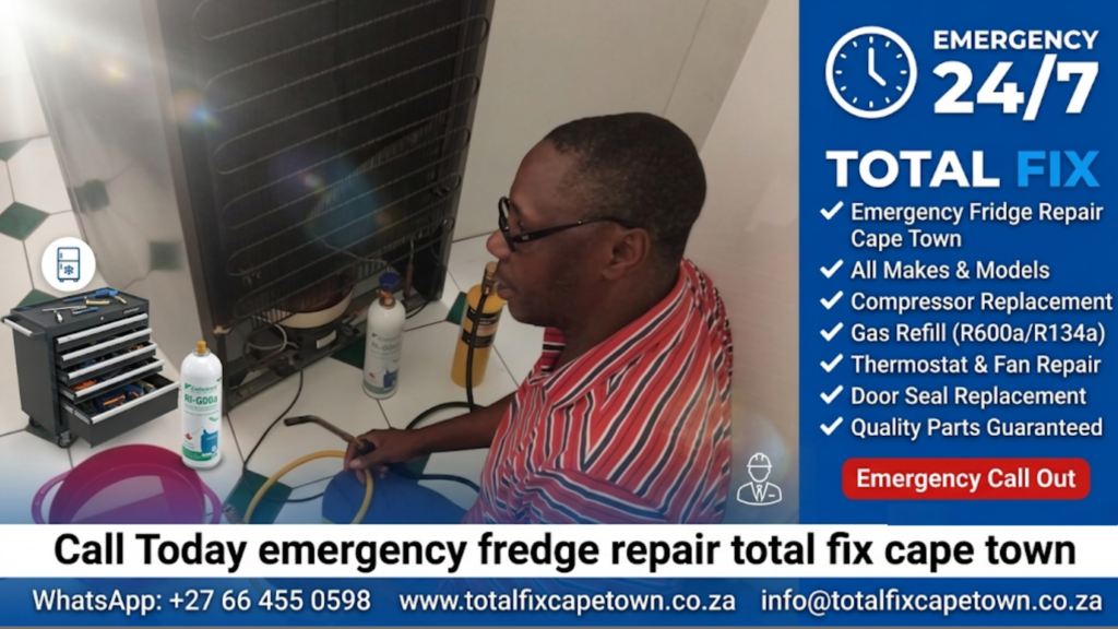Same-day fridge repair technician providing emergency refrigerator repair service in Cape Town for homes and businesses