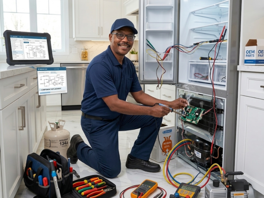Same-day fridge repair technician providing emergency refrigerator repair service in Cape Town for all major brands