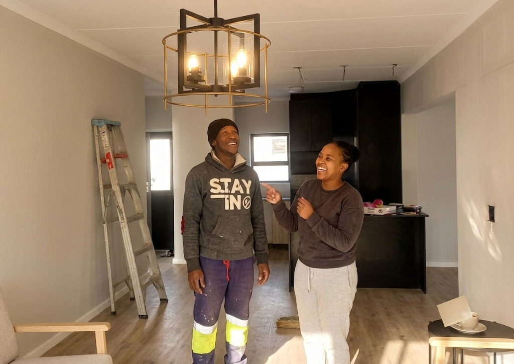 Happy customer after professional electrical service completed by Total Fix Cape Town electrician.