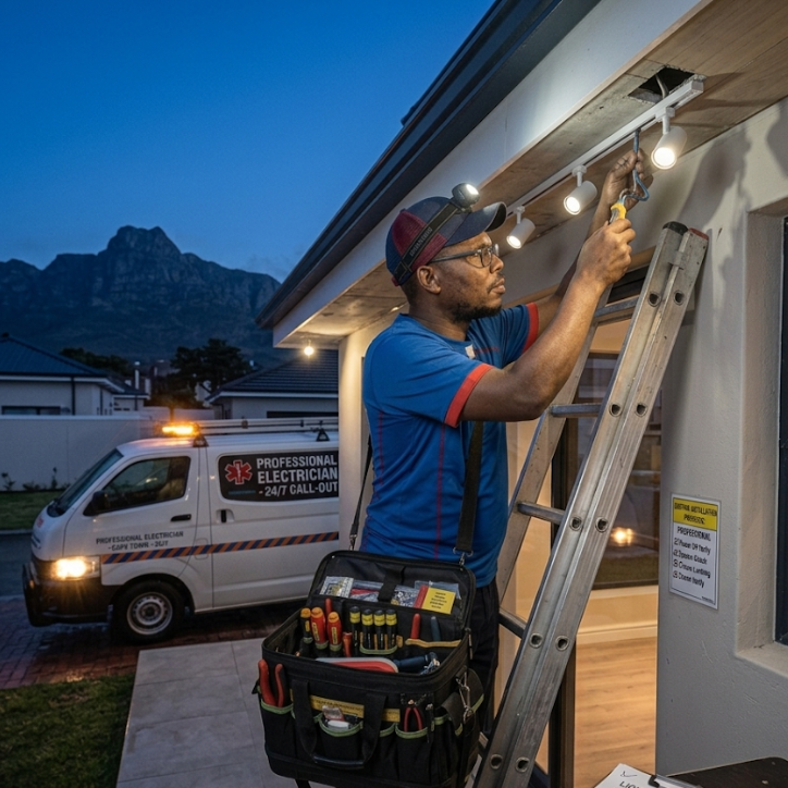 Ceiling light installation in Cape Town by a qualified electrician for residential and commercial properties.