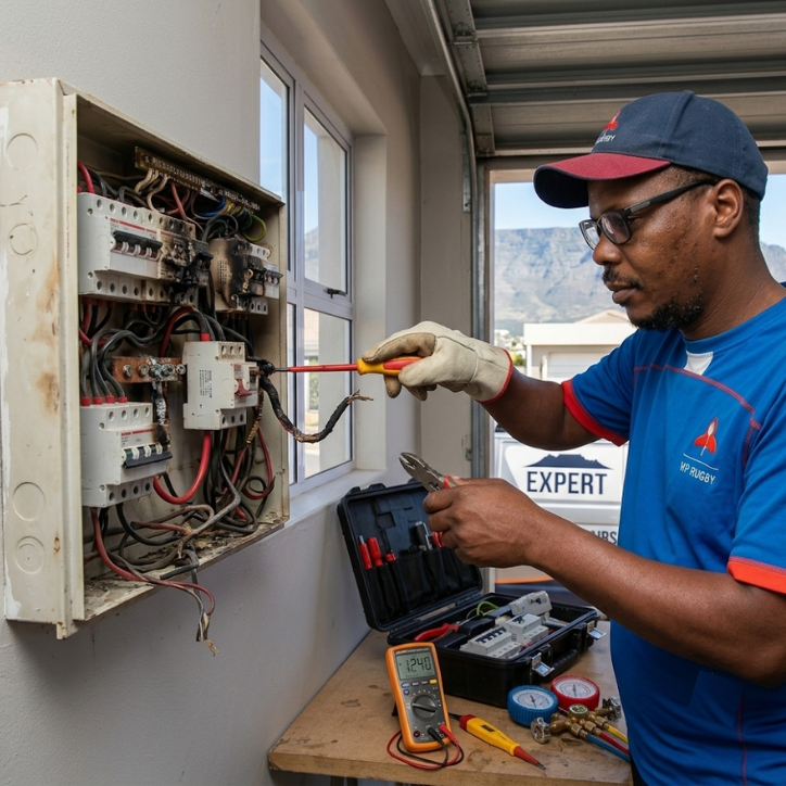 Common DB board problems repaired by Total Fix Cape Town, including tripping breakers, faulty wiring, overloaded circuits, and electrical faults.