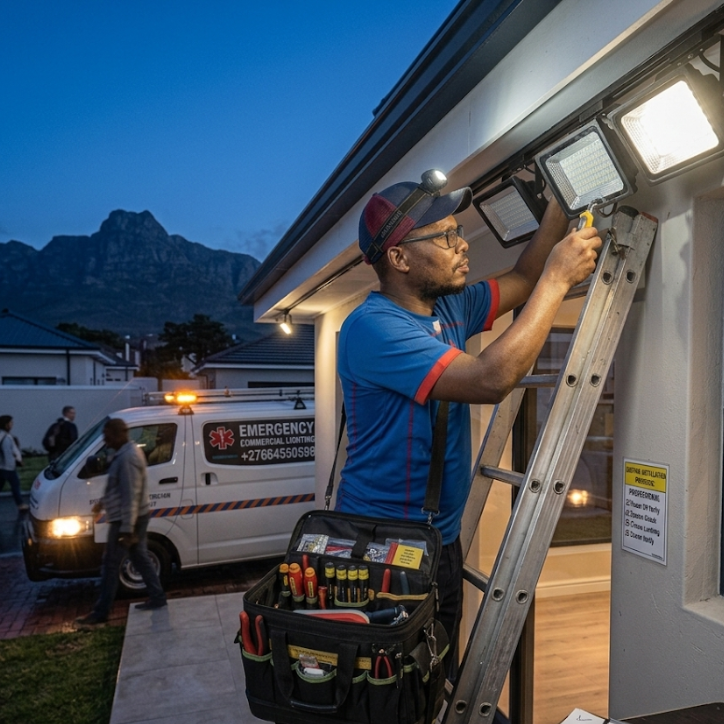 Emergency commercial lighting installation service by Total Fix Cape Town for offices, warehouses, retail stores, and commercial buildings in Cape Town.