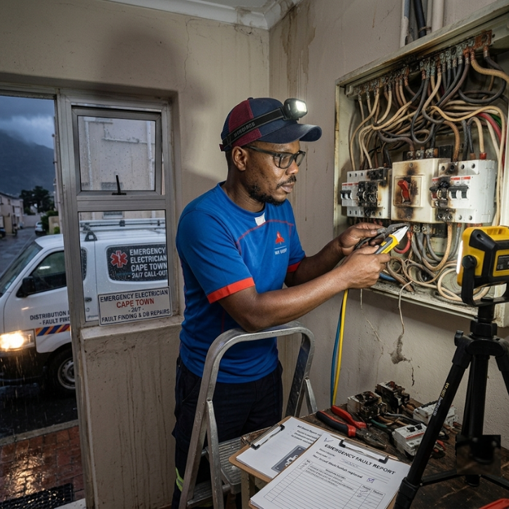 Emergency electrician in Cape Town providing fast electrical repairs, fault finding, and urgent electrical services.