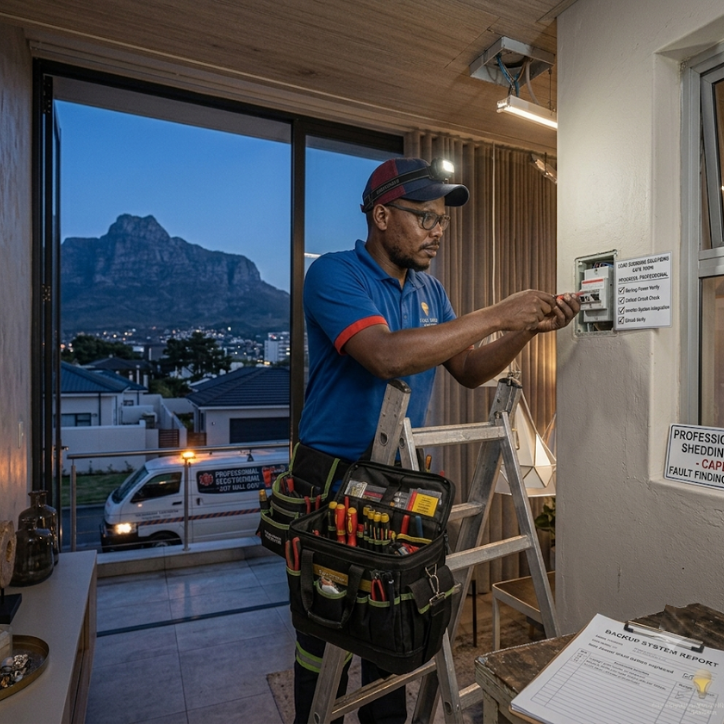 Load shedding lighting solutions in Cape Town including LED emergency lights, backup lighting, and energy-efficient installations.