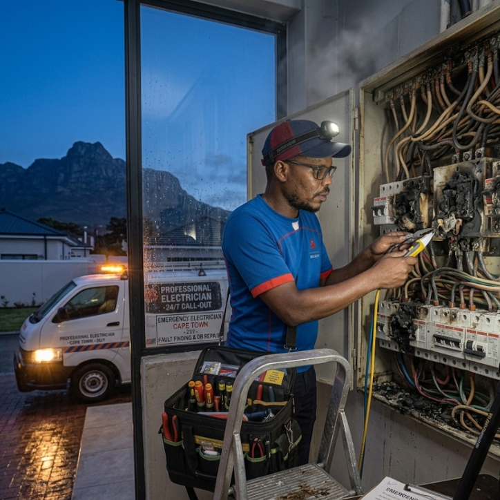 Professional electrician in Cape Town from Total Fix Cape Town providing reliable electrical repairs, installations, and commercial electrical services.
